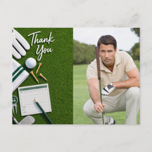 Golf Thank you create your own photo Postcard