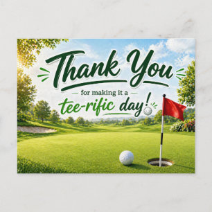 Golf Thank you for terrific day Postcard