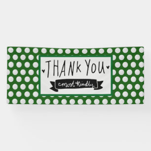 Golf  thank you party with golf balls on green  banner