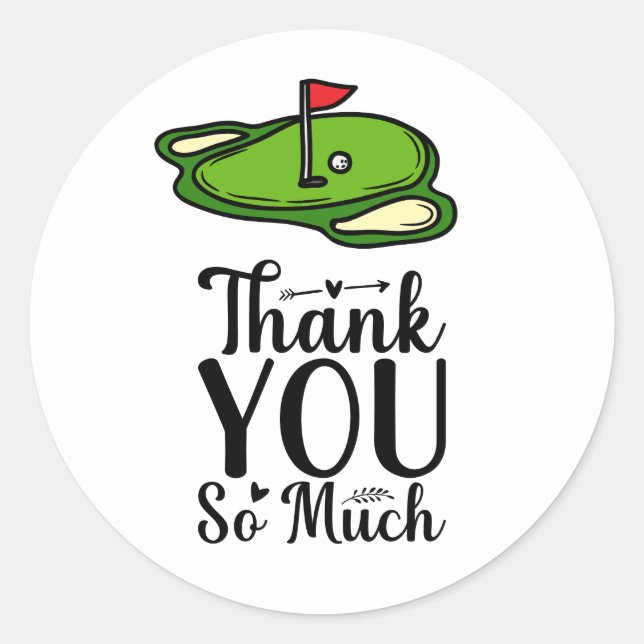 Golf Thank you so much Classic Round Sticker (Front)