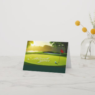 Golf thank you word on putting green card