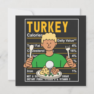 Golf Thanksgiving golfer eat ball  turkey funny Holiday Card