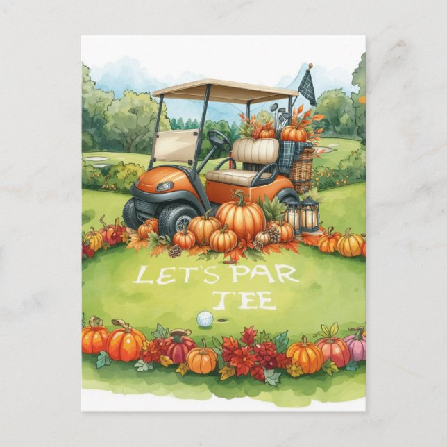 Golf Thanksgiving themed for golfer  Postcard (Front)