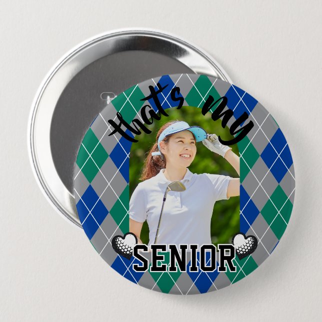 Golf That's my Senior player green blue Button (Front & Back)