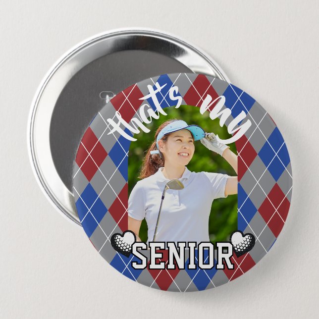 Golf That's my Senior player red blue Button (Front & Back)