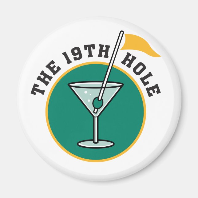 Golf The 19th Hole Drinking Magnet (Front)