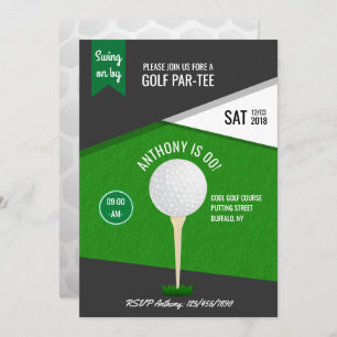 Golf Theme Birthday Party Customised Invitation