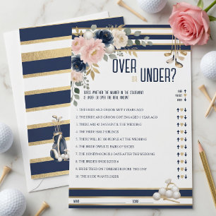 Golf Theme Bridal Shower Over Under Game Navy Gold