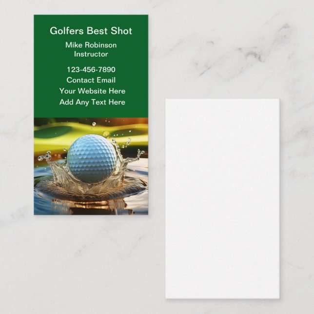 Golf Theme Business Cards Design (Front/Back)