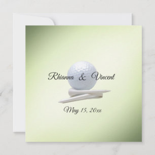 Golf Theme Green Wedding Invitations