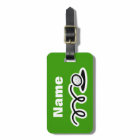 Golf theme luggage bag tag with customisable text