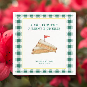 Golf Theme Masters Party Pimento Cheese Green  Napkin