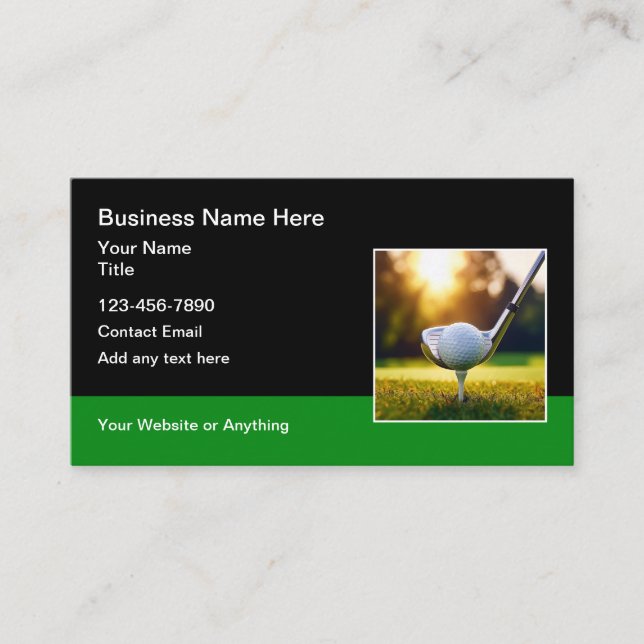 Golf Theme Modern Business Cards (Front)