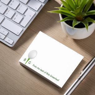 Golf Theme Monogram Sticky Notepads
