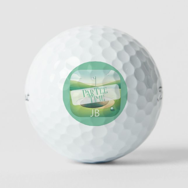Golf Theme Par-Tee Monogram Golf Balls (Front)