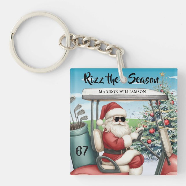 Golf Theme Rizz the Season 67 Name Key Ring (Front)