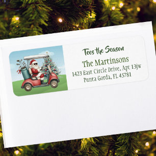 Golf Theme Santa Tees the Season Name Return Address Label