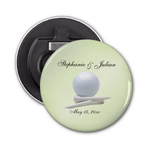 Golf Theme Wedding Green Names and Date Bottle Opener