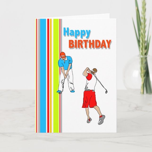 Golf Themed Birthday Card (Front)