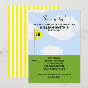 golf-themed birthday event invitation