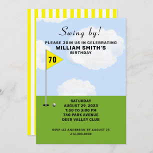 golf-themed birthday event invitation