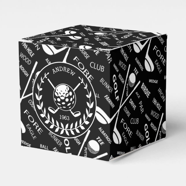 Golf themed Birthday Favour Box (Front Side)