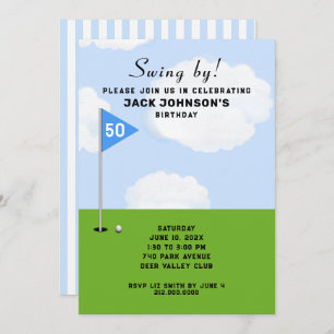 Golf Themed Birthday Invitation