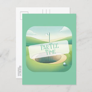 Golf Themed Birthday Invitation Postcard