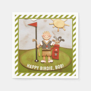 golf-themed birthday napkin