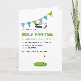 Golf Themed Birthday Party Invitation
