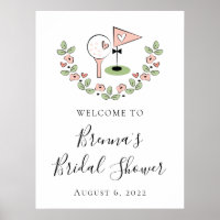 Golf Themed Bridal Shower Wedding Welcome Sign