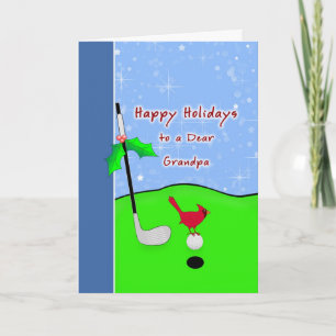 Golf Themed Christmas Card for Grandpa
