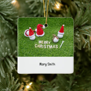 Golf themed Christmas gifts for Golfer Ceramic Ornament