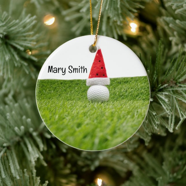 Golf themed Christmas gifts for Golfer Ceramic Ornament (Tree)