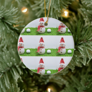 Golf themed Christmas gifts for Golfer Ceramic Ornament