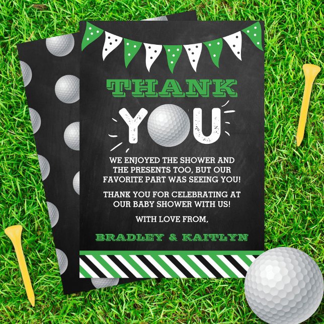 Golf Themed Co-ed Baby Shower Thank You Card (Creator Uploaded)