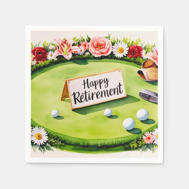 Golf themed for Golfer's Retirement  Napkin (Front)