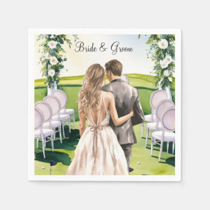 Golf themed for Golfer's Wedding Party Napkin