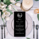 Golf Themed Formal Wedding  Menu<br><div class="desc">Formal,  elegantly designed,  golf themed,  black and light silver,  that matches the invitations and wedding suite of products in the collection.  Top border graphic has a golf ball crest made up of a set of laurels hugging a golf ball,  that branch into two crossed golf clubs.</div>