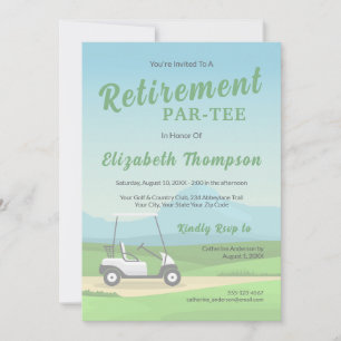 Golf Themed Green Retirement Party Invitation