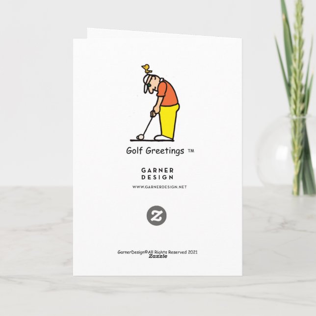 Golf-themed greeting card  (Back)