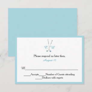 Golf Themed Monogrammed Wedding RSVP Card