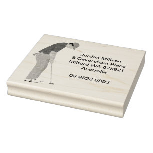 Golf Themed Rubber Stamp