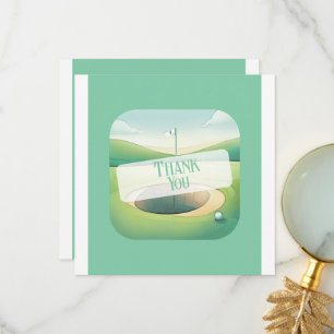Golf Themed Thank You Card Flat Option