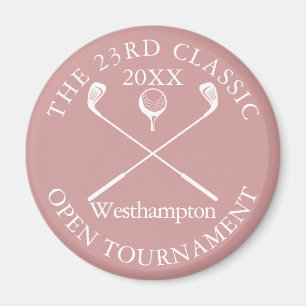 Golf Tournament Classic Event Dusty Rose Pink Magnet
