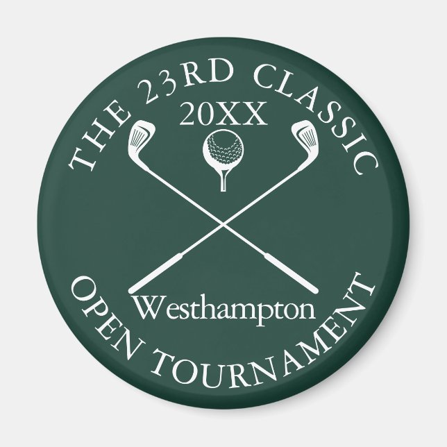 Golf Tournament Classic Event Emerald Green Magnet (Front)