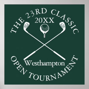 Golf Tournament Classic Event Emerald Green Sign