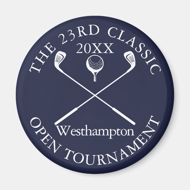 Golf Tournament Classic Navy Blue Magnet (Front)
