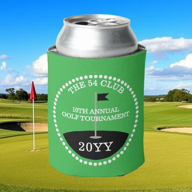 Golf Tournament Club Name Year Green Can Cooler (Creator Uploaded)