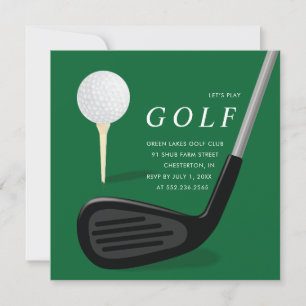 Golf Tournament Invitation Green Golf Outing